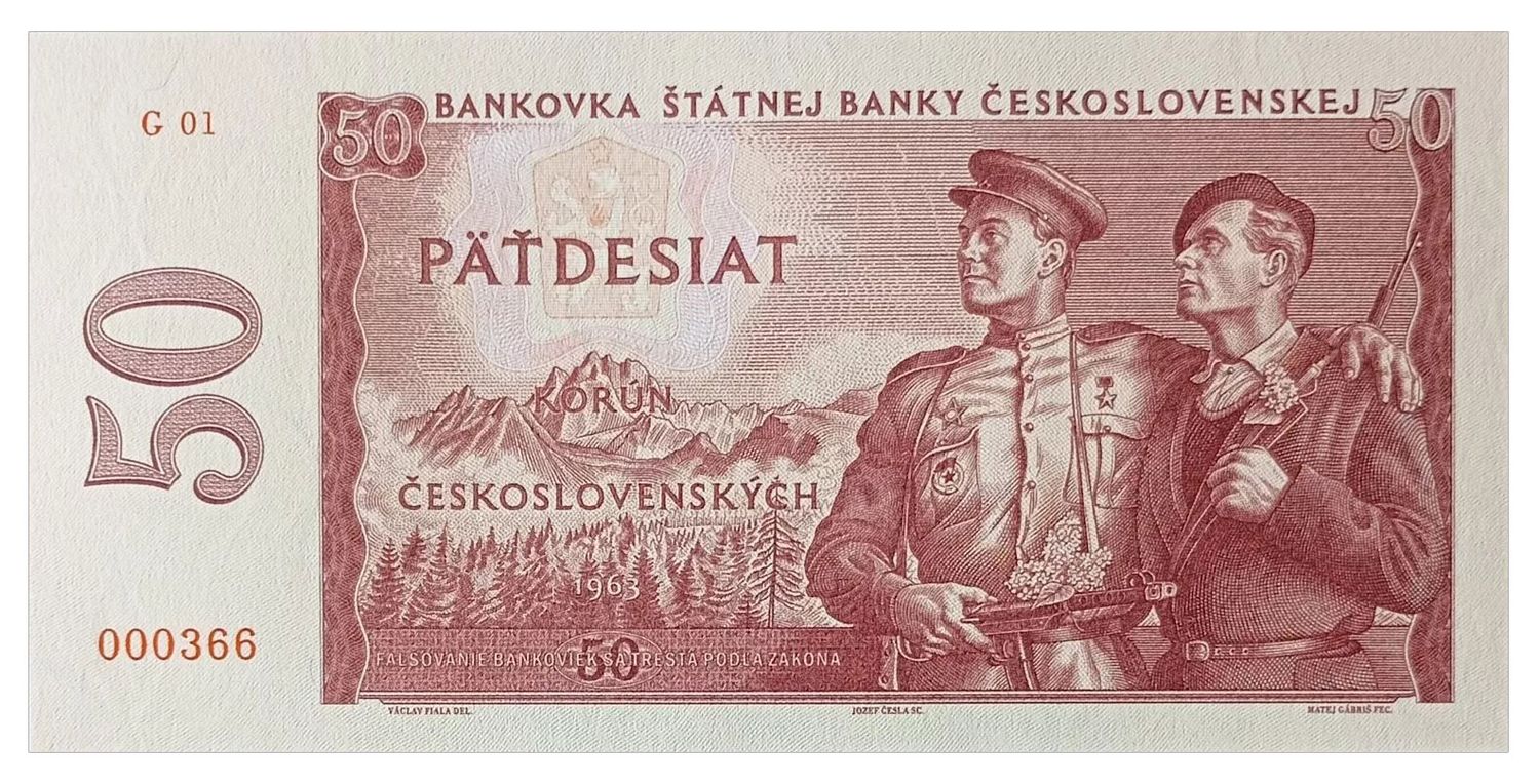 2023/20b 50 koron Czechosłowacja niezrealizowany projekt 1963 (seria G01000366)