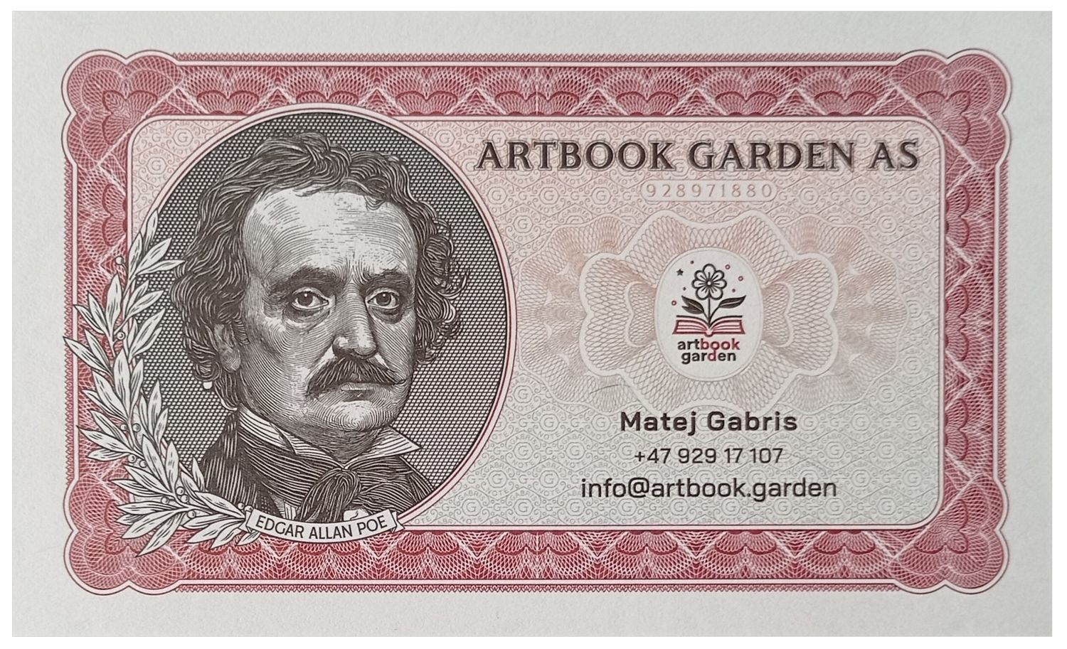 2024/22a Edgar Allan Poe - Matej Gabris - wizytówka