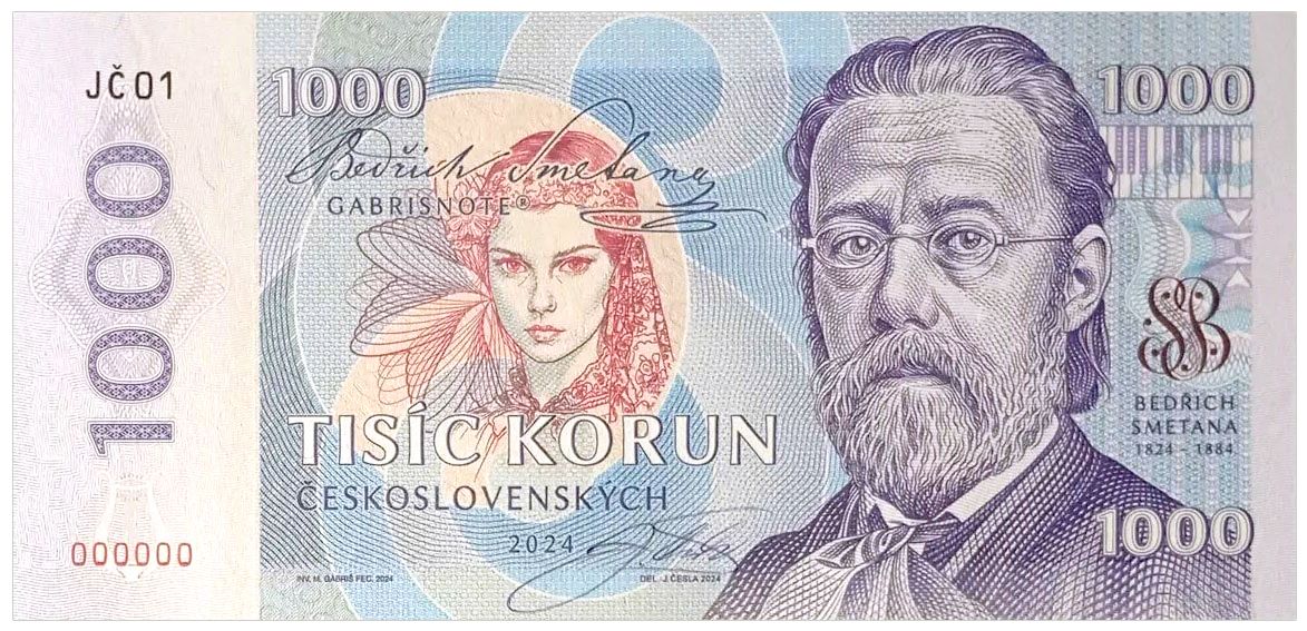 2024/14de Bedrich Smetana (seria JC01 000000) + autograf Jozefa Česli