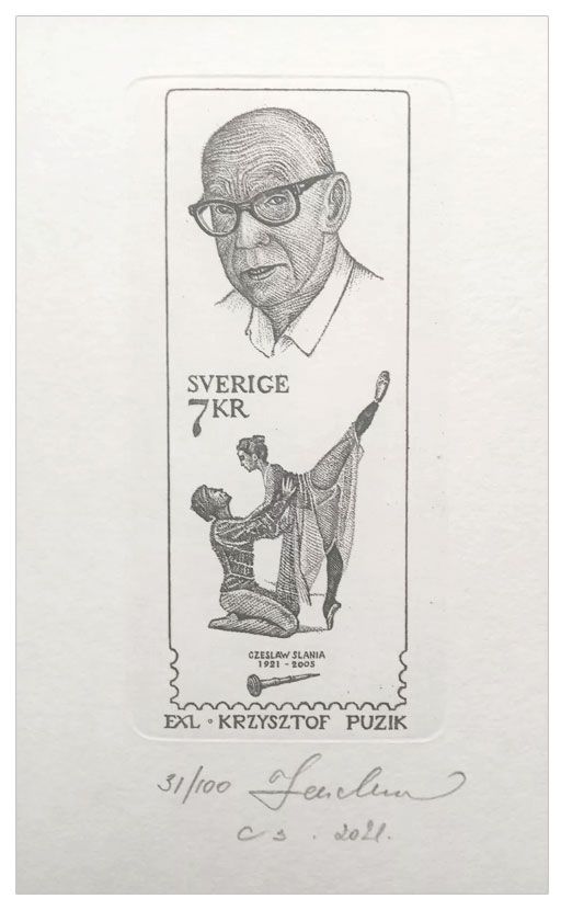 Fenchak Vasyl (C3, 2021) - Exlibris Krzysztof Puzik, Czesław Słania, 100 rocznica urodzin