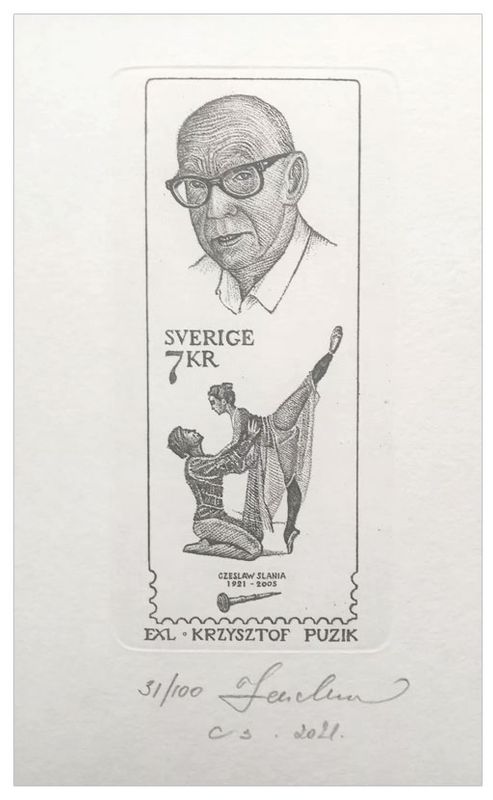 Fenchak Vasyl (C3, 2021) - Exlibris Krzysztof Puzik, Czesław Słania, 100 rocznica urodzin