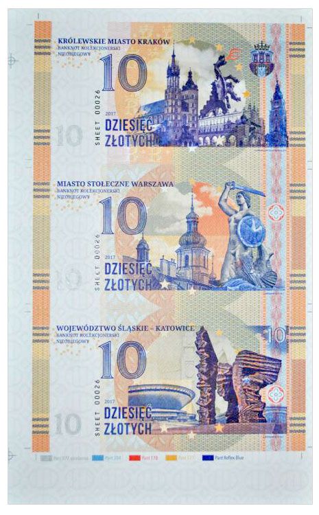 2017 10 złotych, Polskie miasta (arkusz)