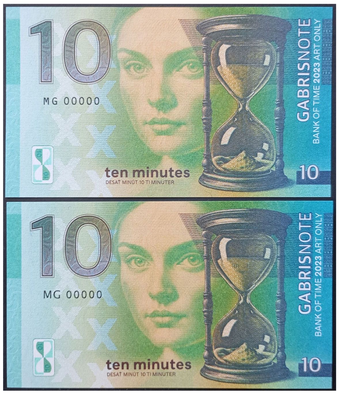 2023/11b Ten minutes I appreciate Your time  Szanuję Twój czas (MG00000) dwa warianty nadruku serii