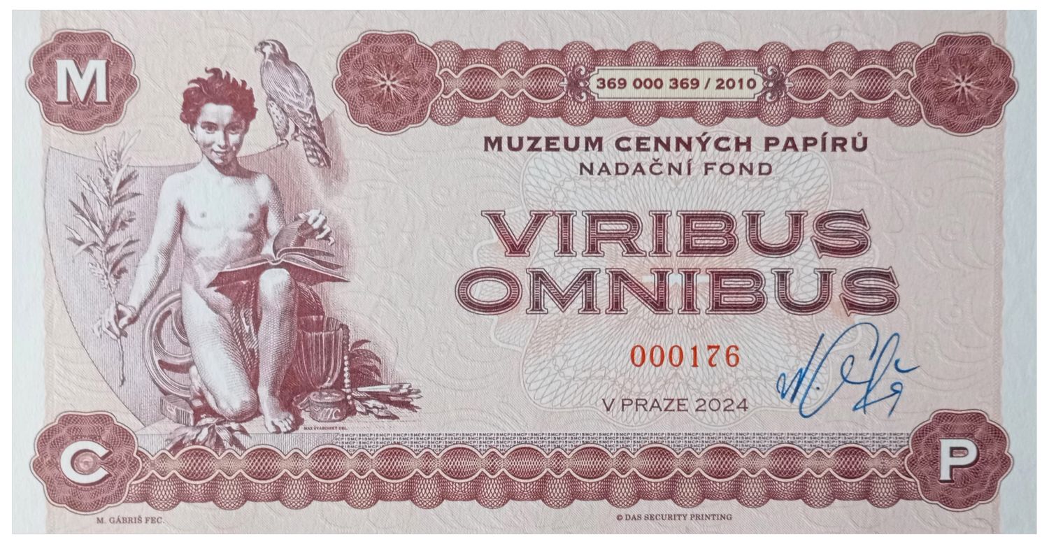 2024/19b Viribus Omnibus Muzeum Papierów Wartościowych w Pradze MCP + autograf Mateja Gábriša