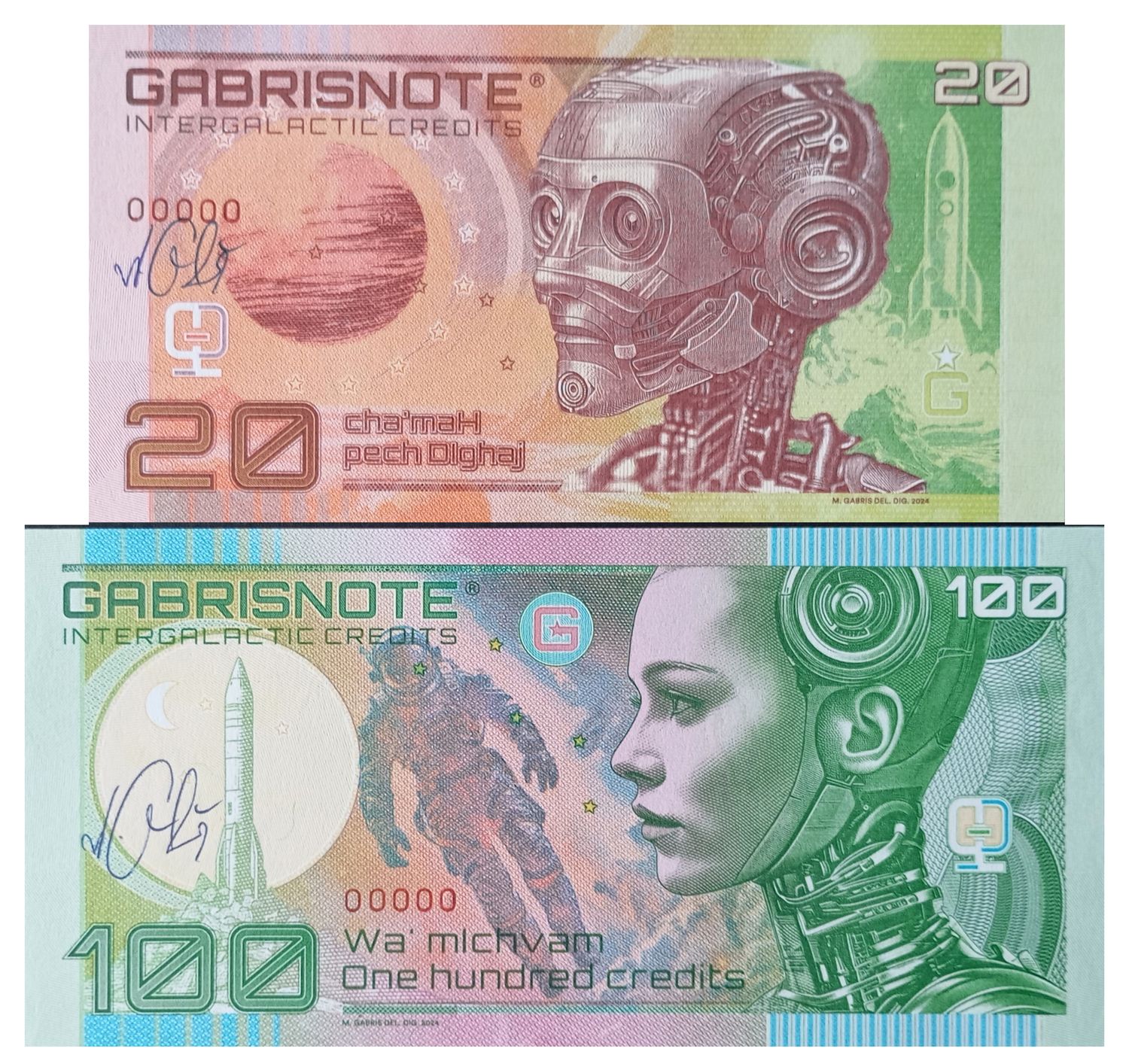 2024/06e 20, 100 galaxi credits (00000) zestaw + autografy Mateja Gábriša