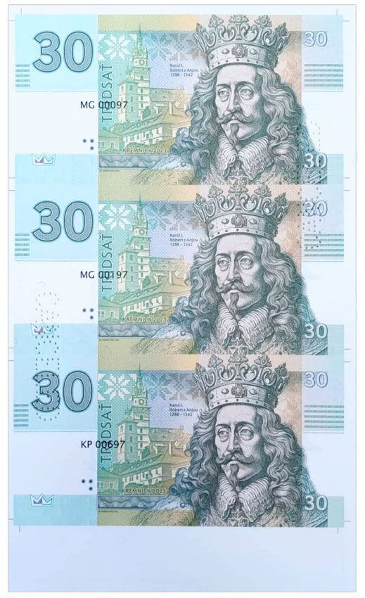 2023/12g Słowacja - Karol I. Robert z Anjou (arkusz) wariant zielony A + perforacja CANCELED