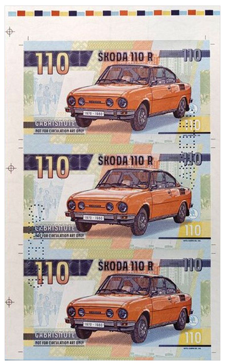 2023/14e Samochody socjalizmu Skoda 110R (arkusz) + perforacja CANCELED