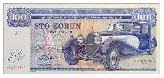 2024/04c Bugatti Royale 41 model z 1934 Zapadlik (seria J03) + autograf Mateja Gábriša