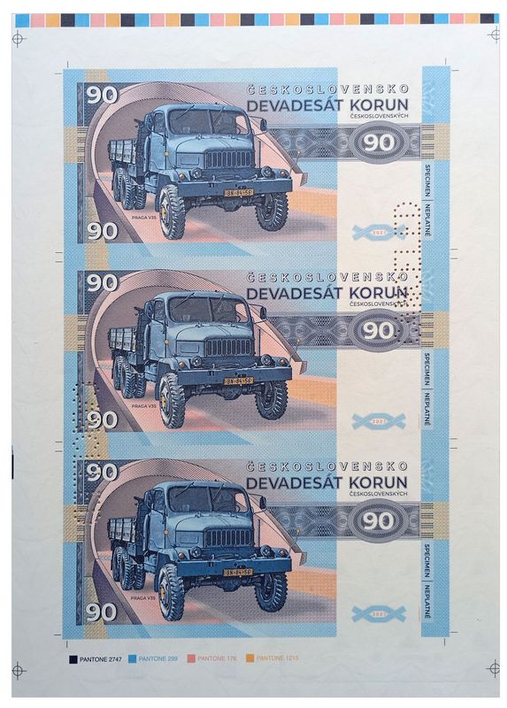 2021/10d 90 koron Praga V3S(arkusz) + perforacja CANCELED