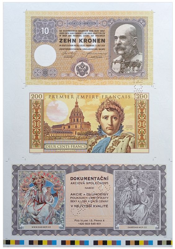 2021/07c Franciszek Józef - Napoleon Bonaparte - MCP (arkusz) + perforacja CANCELED