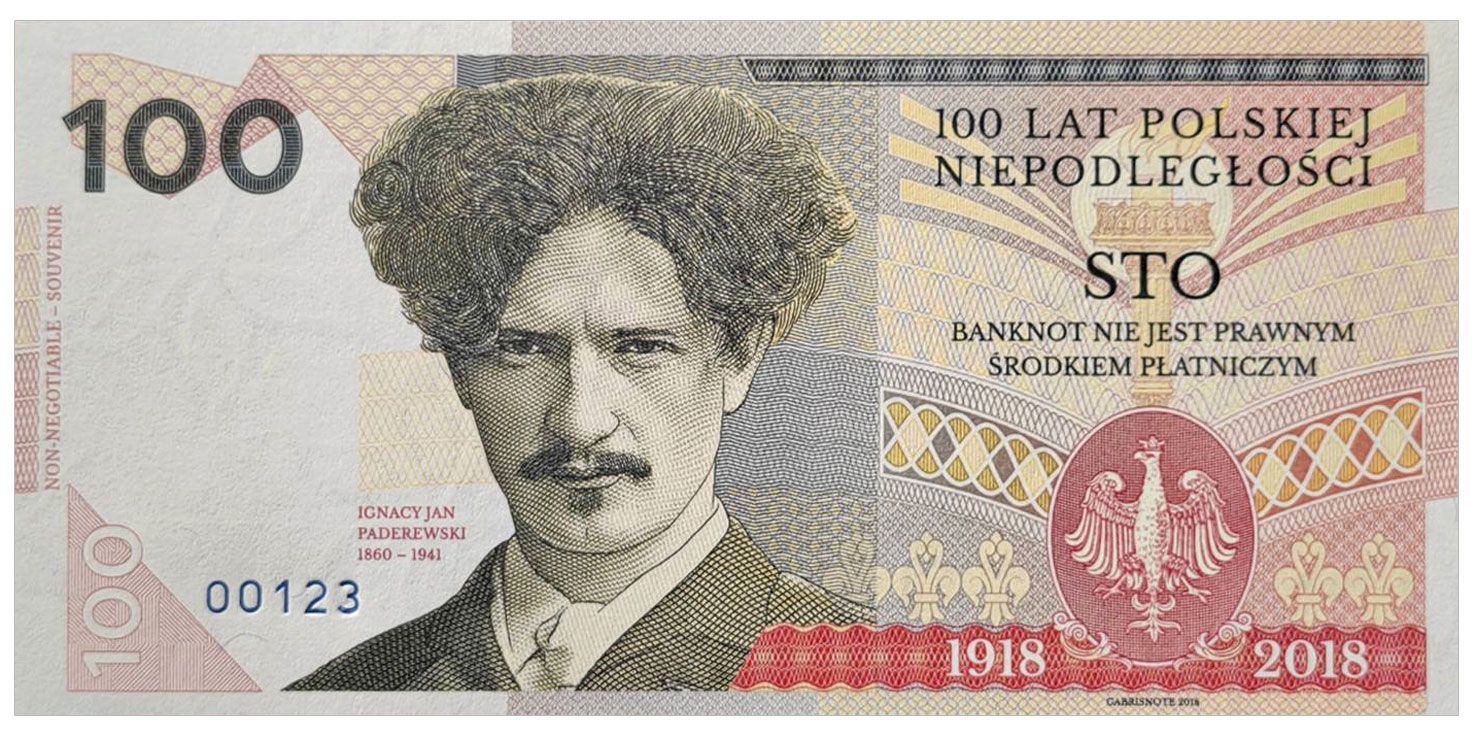 2025/05a Ignacy Paderewski - 100 lat Niepodległości Polski (numerowana)