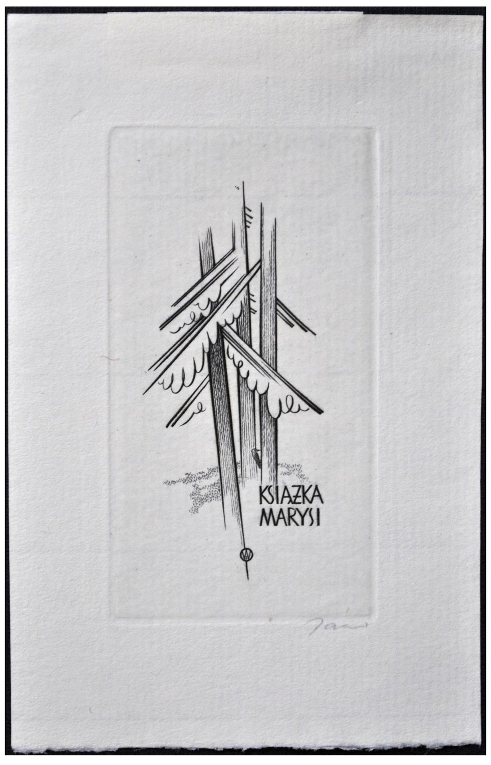 Jakubowski Wojciech (107/1959) Exlibris Marysi [Rozmarynowskiej] (Eb)