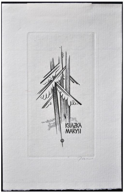 Jakubowski Wojciech (107/1959) Exlibris Marysi [Rozmarynowskiej] (Eb)
