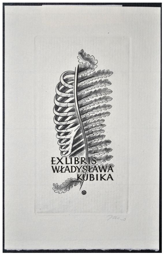 Jakubowski Wojciech (104/1959) Exlibris Władysława Kubika (Eb)