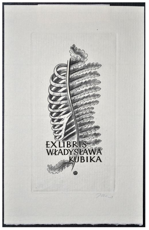 Jakubowski Wojciech (104/1959) Exlibris Władysława Kubika (Eb)