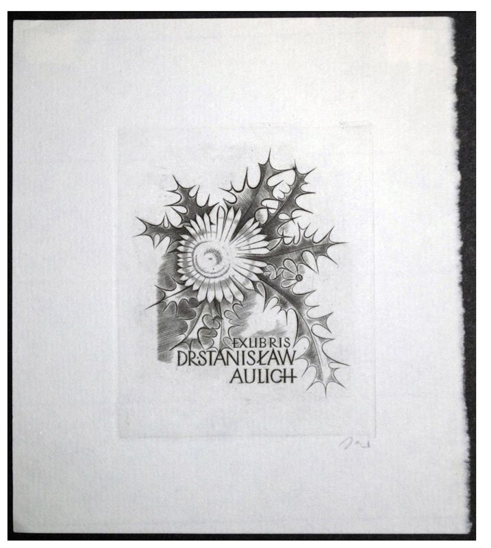 Jakubowski Wojciech (132/1961) Exlibris dr Stanisław Aulich (Eb)
