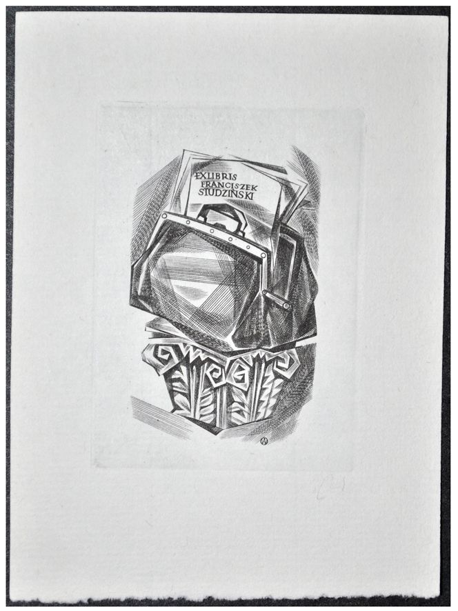 Jakubowski Wojciech (285/1966) Exlibris Franciszek Studziński (Eb)
