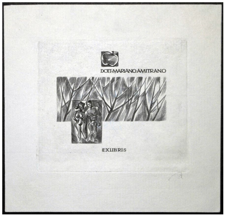 Jakubowski Wojciech (310/1968) Exlibris Dott. Mariano Amitrano (Eb)