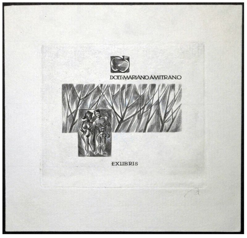 Jakubowski Wojciech (310/1968) Exlibris Dott. Mariano Amitrano (Eb)