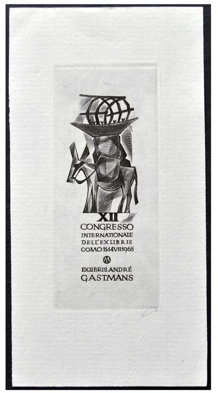 Jakubowski Wojciech (316/1968) Exlibris André Gastmans (Eb)