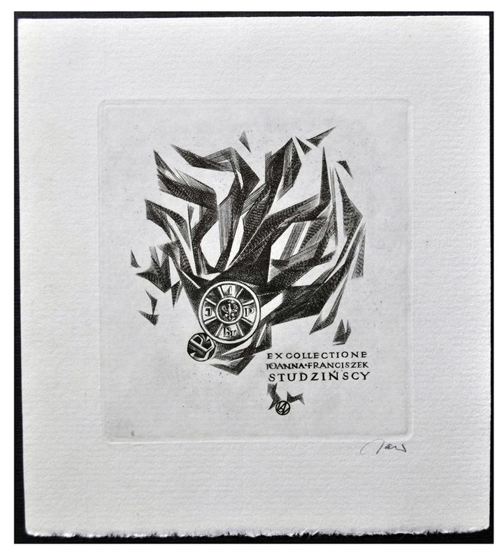 Jakubowski Wojciech (334/1968) Exlibris Joanna Franciszek Studzińscy (Eb)
