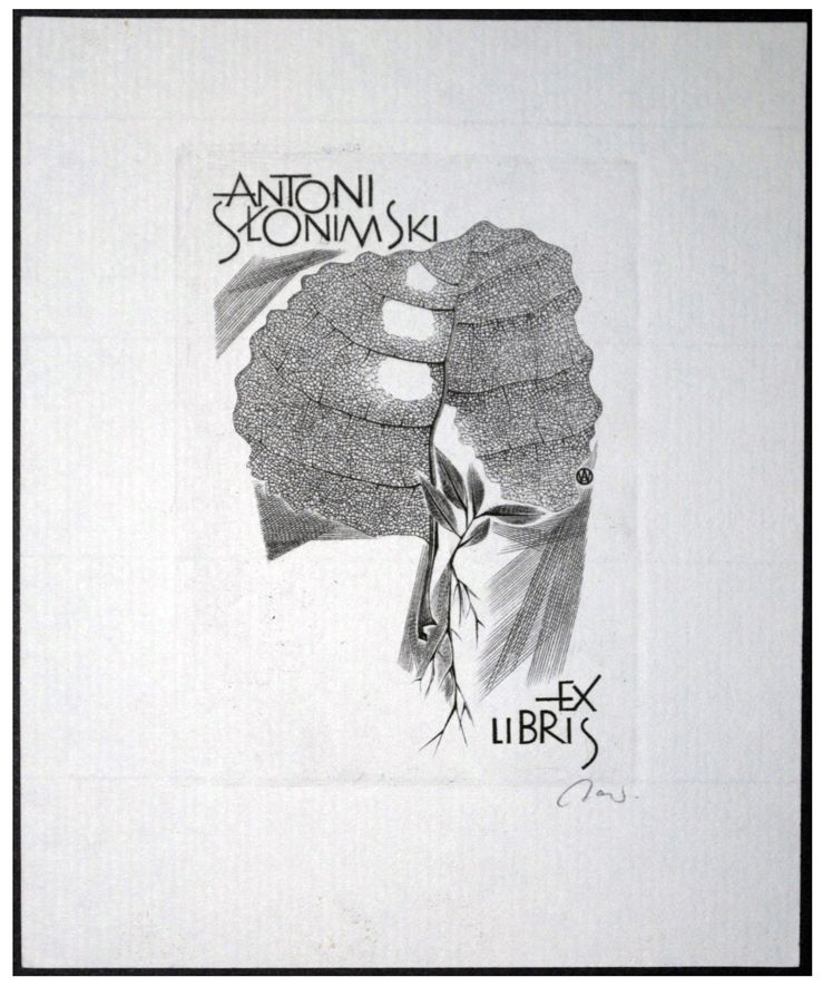 Jakubowski Wojciech (333/1968) Exlibris Antoni Słonimski (Eb)