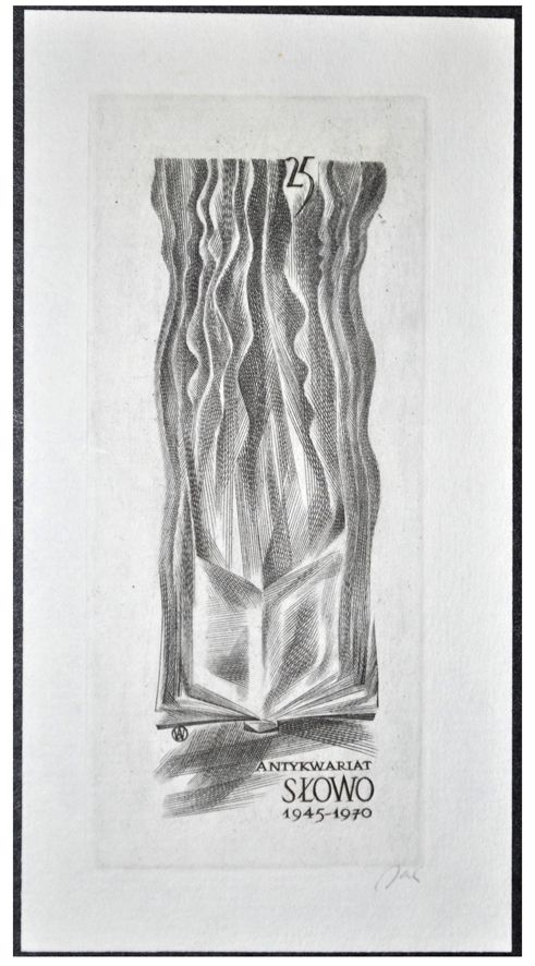 Jakubowski Wojciech (346/1970) Exlibris Antykwariat Słowo 1945-1970 (Eb)