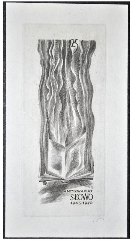 Jakubowski Wojciech (346/1970) Exlibris Antykwariat Słowo 1945-1970 (Eb)