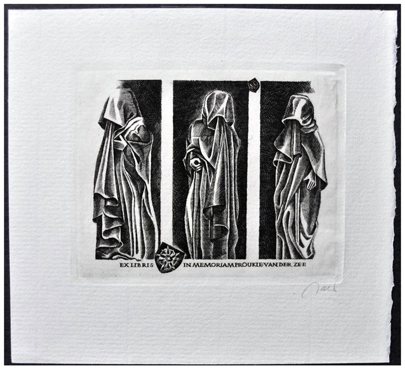 Jakubowski Wojciech (628/1986) Exlibris in memoriam Frouke van der Zee (Eb)