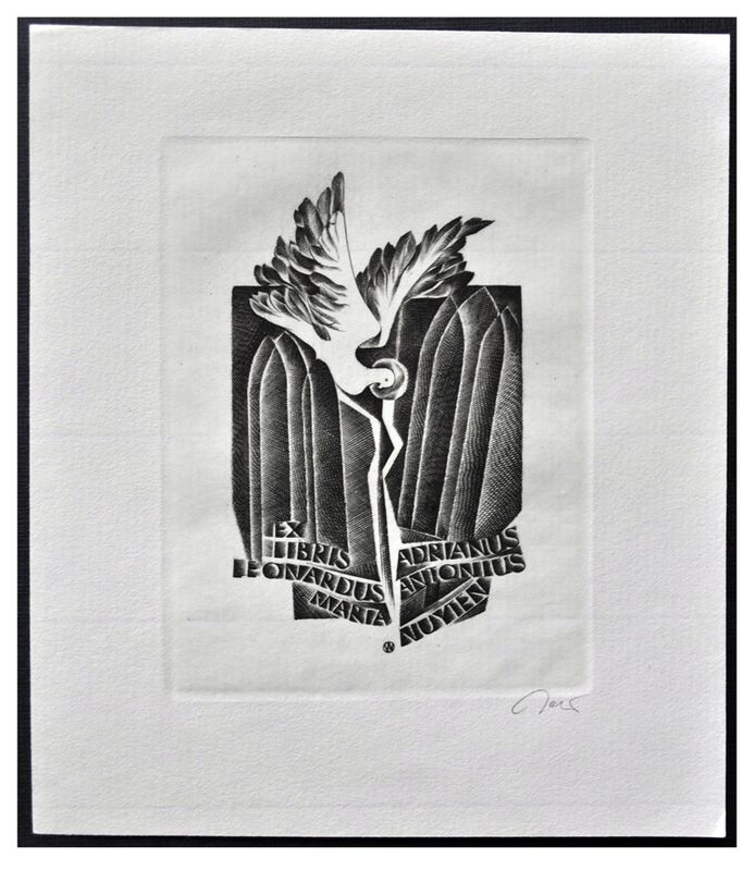 Jakubowski Wojciech (644/1988) Exlibris Adrianus, L., A., Maria Nuyten (Eb)