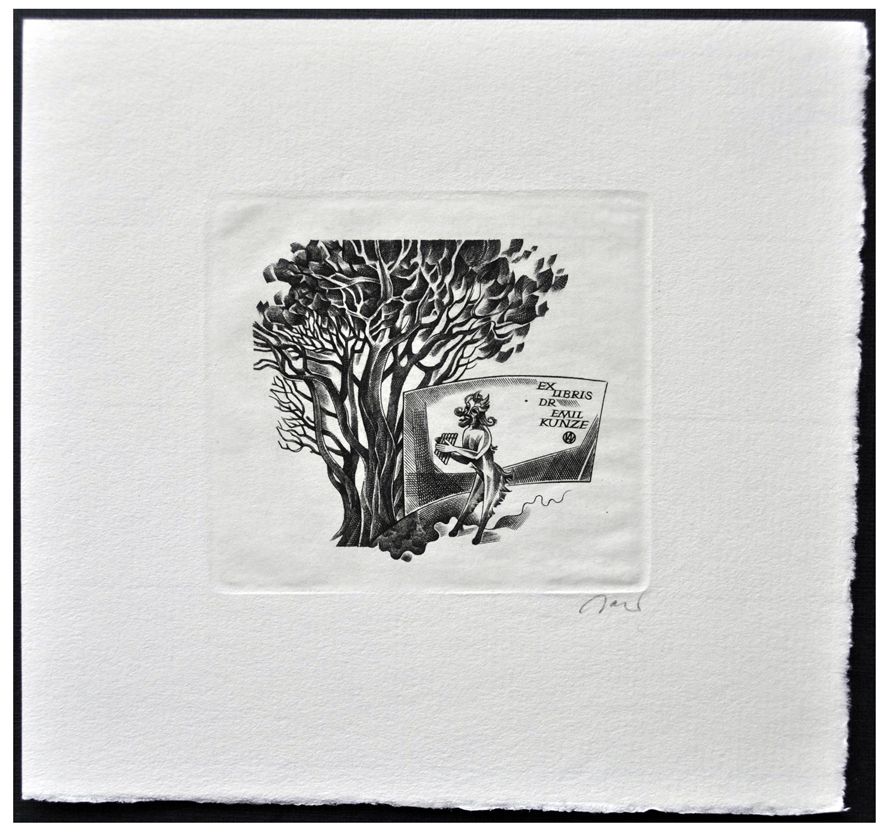 Jakubowski Wojciech (668/1990) Exlibris Dr. Emil Kunze (Eb)