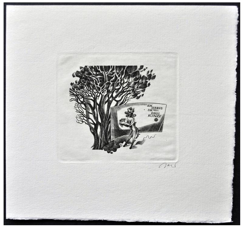 Jakubowski Wojciech (668/1990) Exlibris Dr. Emil Kunze (Eb)