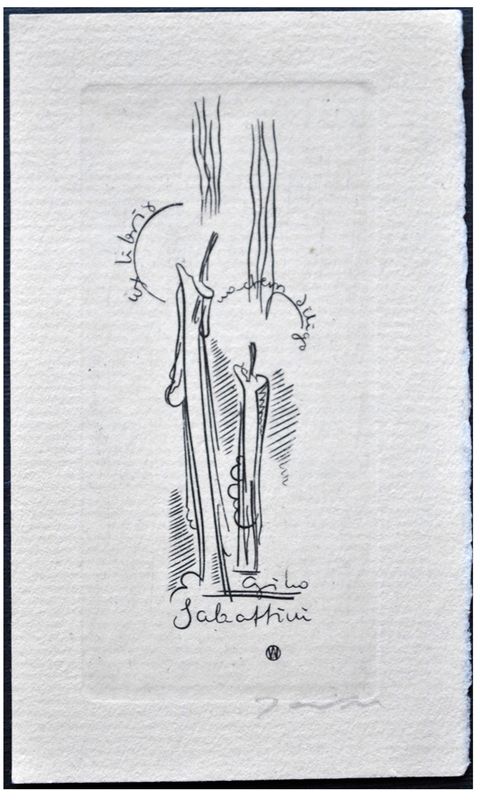 Jakubowski Wojciech (079/1958) Exlibris Gino Sabattini, 65x30, świece