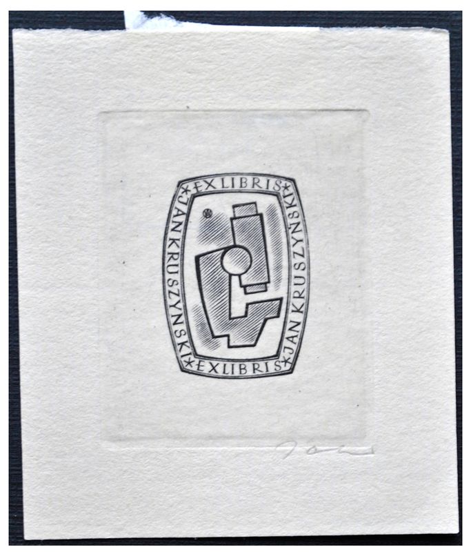 Jakubowski Wojciech (118/1960) Exlibris Jan Kruszyński, 38x30
