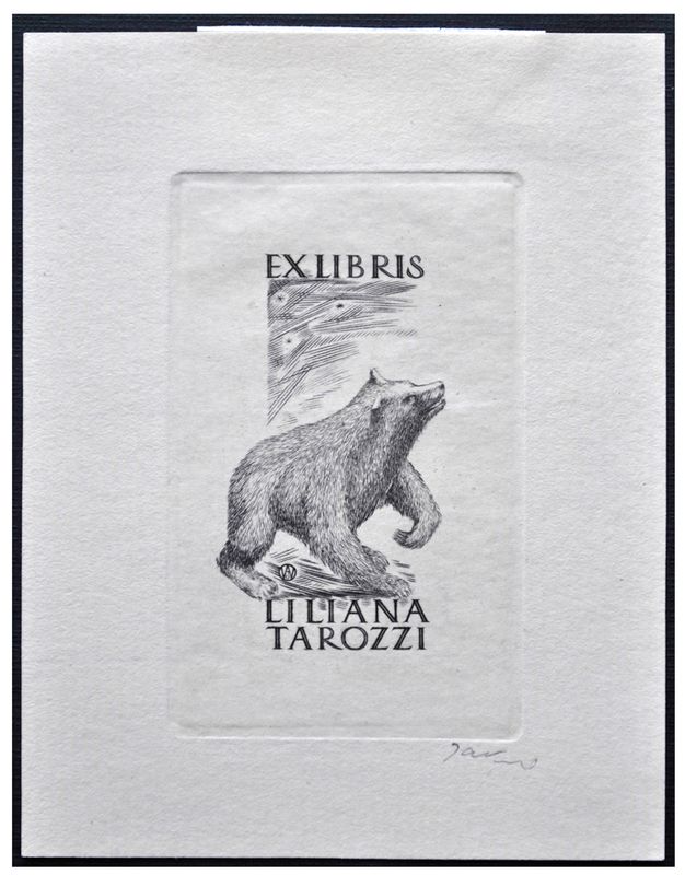 Jakubowski Wojciech (127/1960) Exlibris Lilianna Tarozzi, 60x38, niedźwiedź