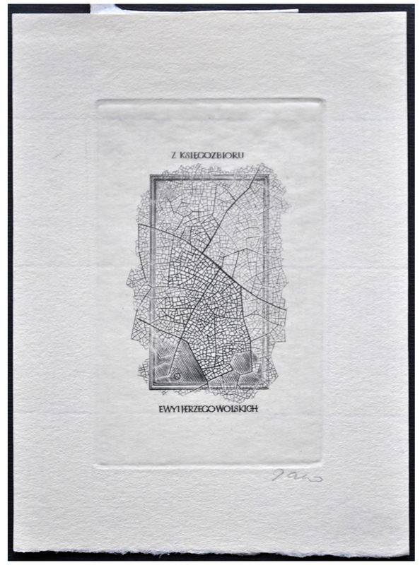 Jakubowski Wojciech (128/1960) Exlibris Ewy i Jerzego Wolskich, 66x42