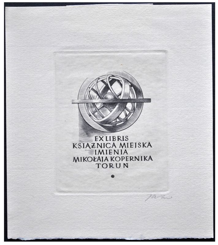 Jakubowski Wojciech (119/1960) Exlibris Książnica Miejska im. Kopernika, 60x50