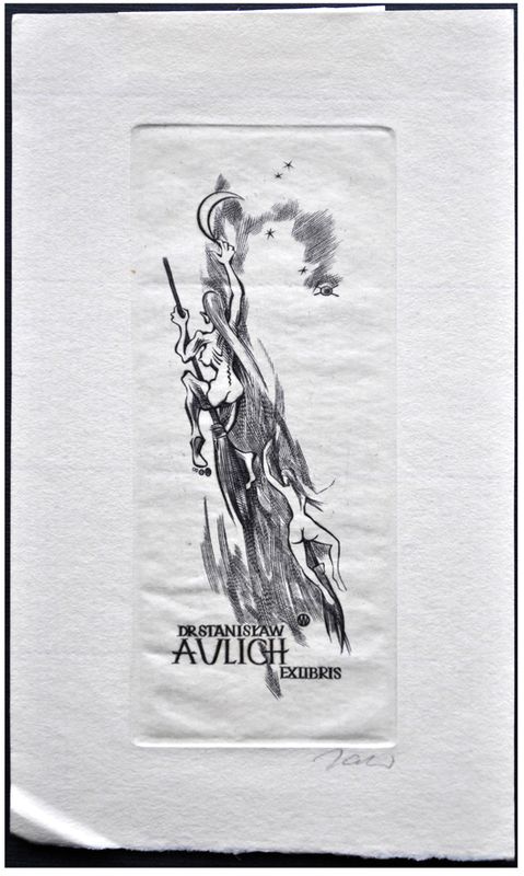 Jakubowski Wojciech (168/1963) Exlibris dr Stanisław Aulich, 90x36, noc Walpurgii