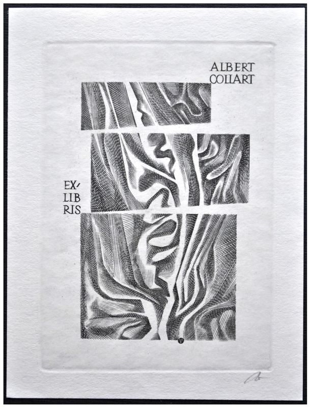 Jakubowski Wojciech (395/1972) Exlibris Albert Collart, 80x56, kompozycja abstrakcyjna