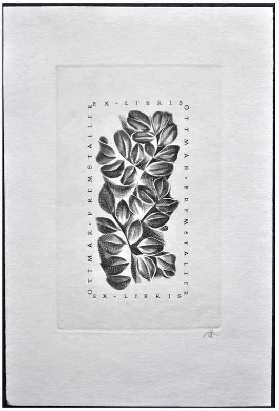 Jakubowski Wojciech (409/1972) Exlibris Ottmar Premstaller, 82x48, gałązka