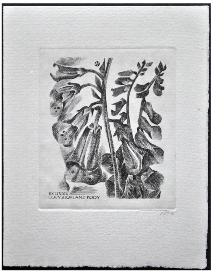 Jakubowski Wojciech (419/1973) Exlibris Coby Blookland Kooy, 69x58