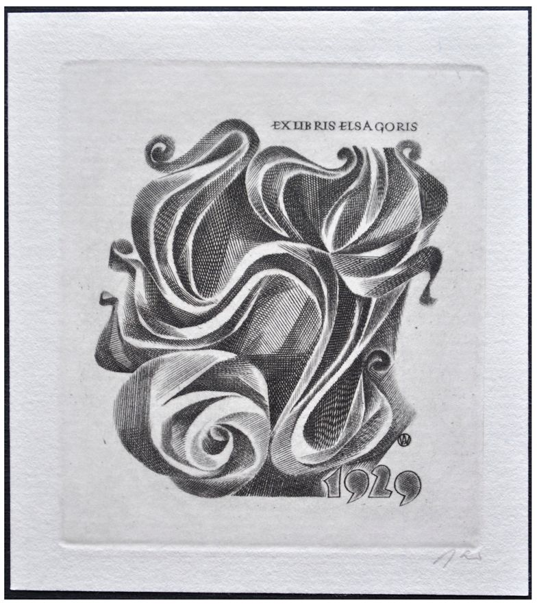 Jakubowski Wojciech (438/1974) Exlibris Elsa Goris, 67x60