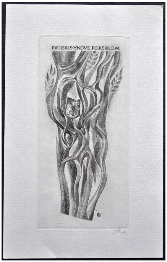 Jakubowski Wojciech (456/1975) Exlibris Yngve Forsblom, 100x48