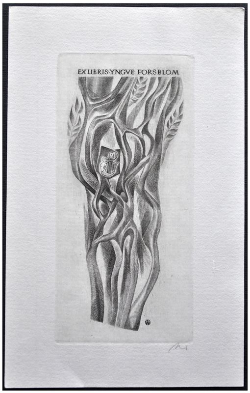 Jakubowski Wojciech (456/1975) Exlibris Yngve Forsblom, 100x48
