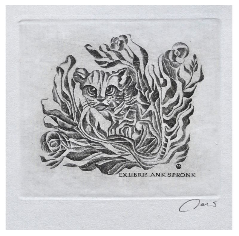 Jakubowski Wojciech (562/1982) Exlibris Ank Spronk, 56x63