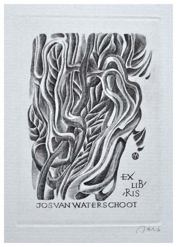 Jakubowski Wojciech (608/1985) Exlibris Jos van Waterschoot, 73x53
