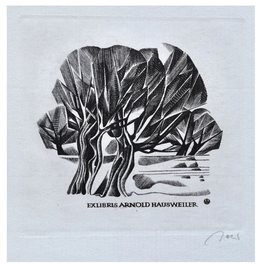 Jakubowski Wojciech (615/1986) Exlibris Arnold Hausweiler II, 65x68