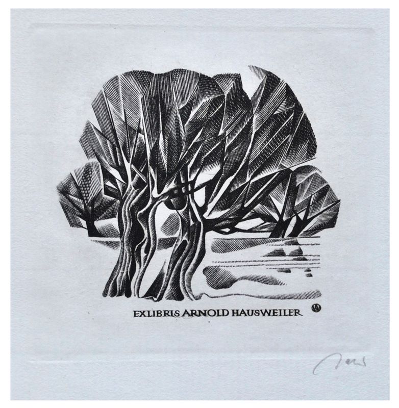 Jakubowski Wojciech (615/1986) Exlibris Arnold Hausweiler II, 65x68