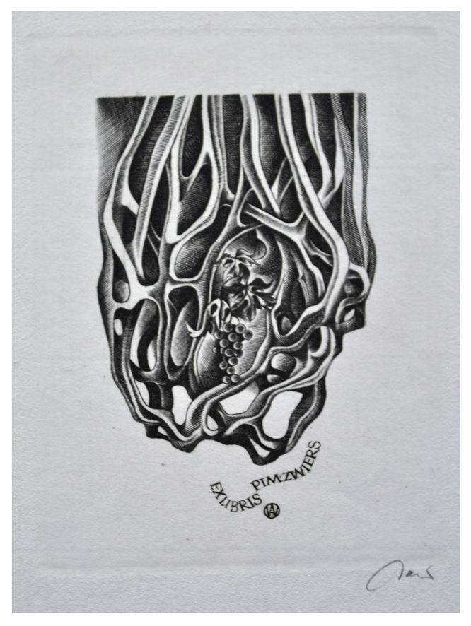 Jakubowski Wojciech (627/1986) Exlibris Pim Zwiers, 75x58