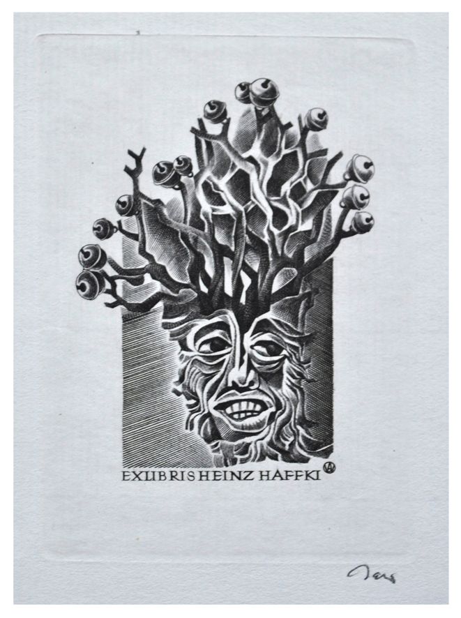 Jakubowski Wojciech (642/1988) Exlibris Heinz Haffki, 82x60